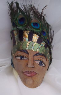 Peacock Lady Gourd Mask