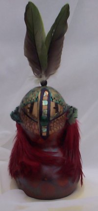Mini Red Kachina Primitive Gourd