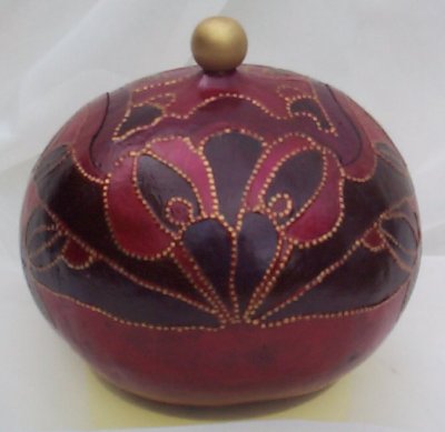 Ruby Art Nouveau Box Decorative Gourd